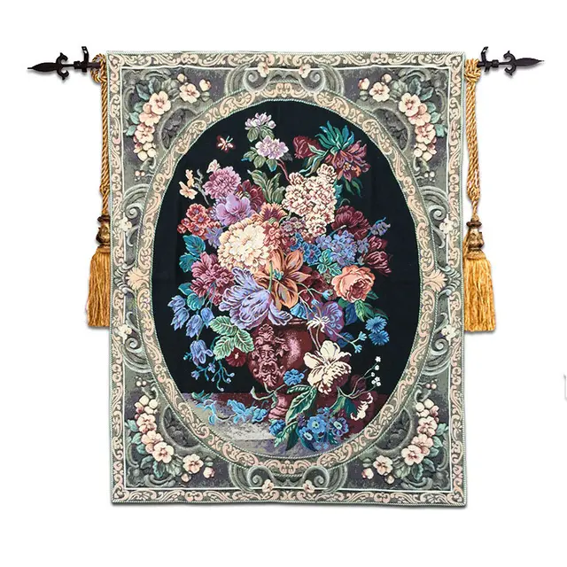 European Art Wall Hanging Cotton Fabric; Aubusson Gobelin Type Tapestry